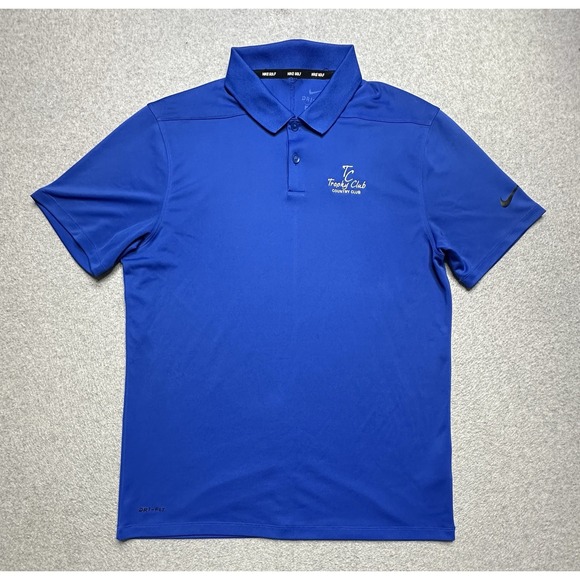 Nike Polo Shirt Adult Medium Blue Trophy Club Golf Performance